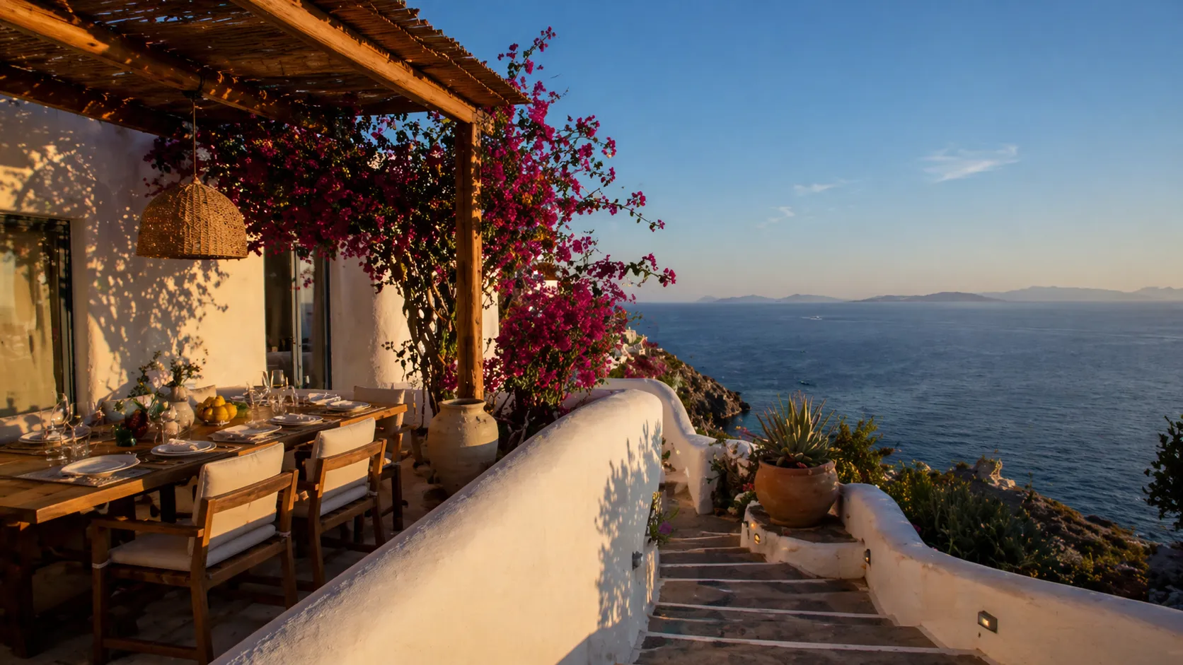 Mykonos hillside, customs and shipping guide for Bali furniture to Greece